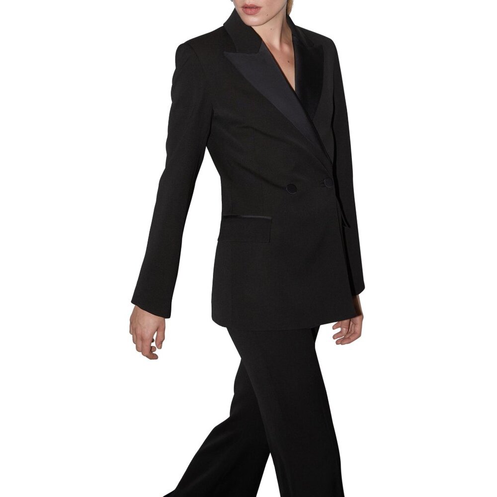 NWOT & Other Stories Wool Blend Tuxedo Blazer Black SIZE 2